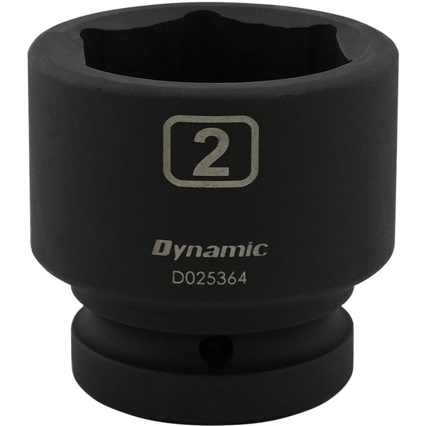 Dynamic Tools 2" X 1" Drive, 6 Point Standard Length, Impact Socket D025364